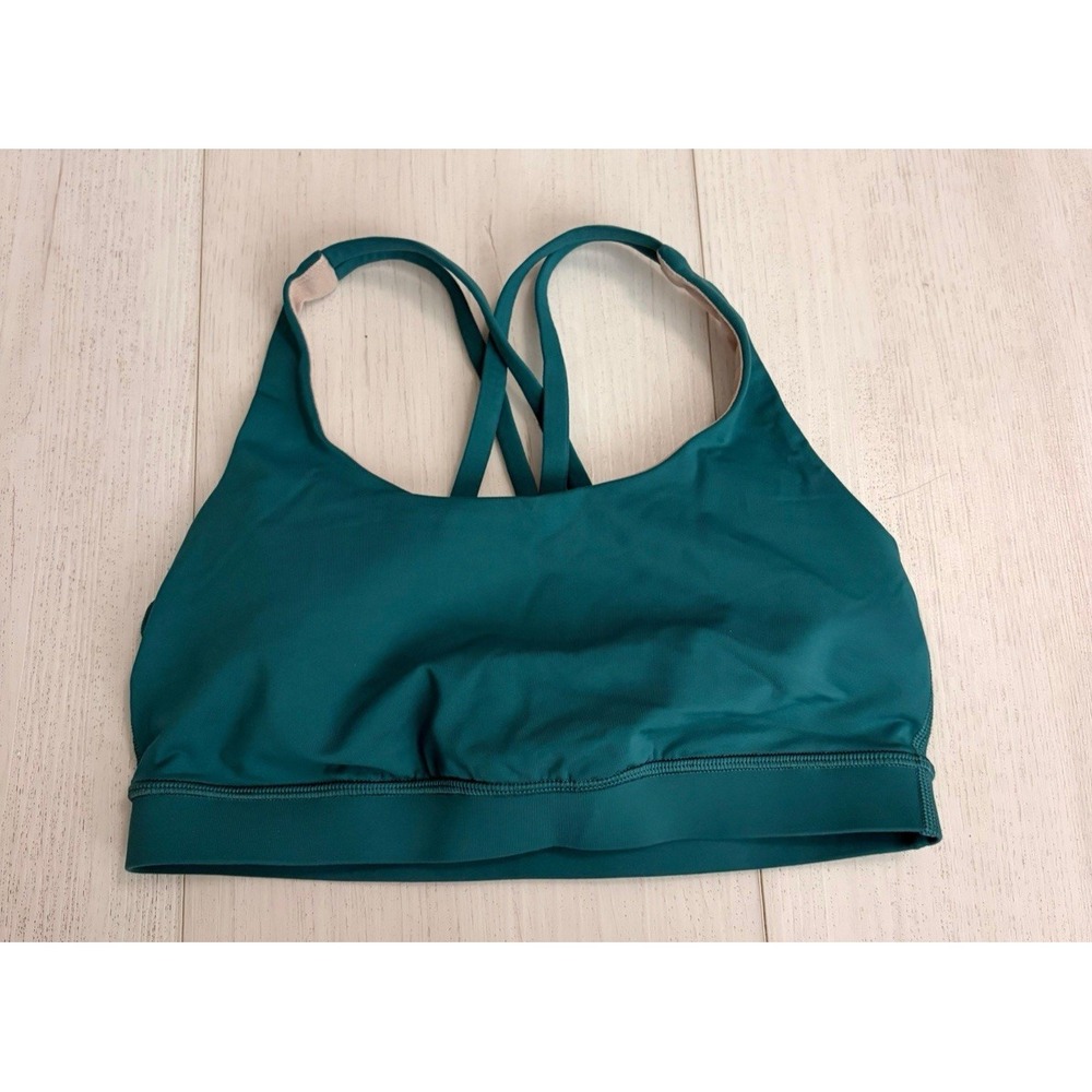 Lululemon Energy Sports Bra Sz 6 Green Medium Support B-D Cup